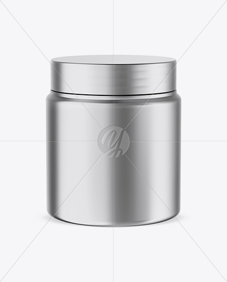 Metallic Protein Jar Mockup (High-Angle Shot)