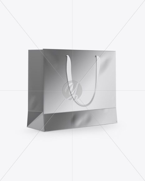 Metallic Bag Mockup - Half Side View