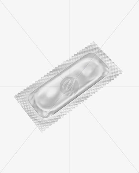 Matte Condom Packaging Mockup - Half Side View