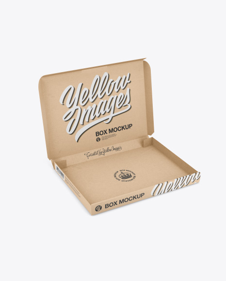 Opened Kraft Box Mockup - Half Side View (High-Angle Shot) - Opened+Glossy+Box+Mockup+-+Kraft+Paper+Box+Mockup+-+Half+Side+View+(High-Angle+Shot)+-+Paper+Box+...