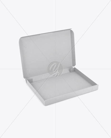 Opened Kraft Box Mockup - Half Side View (High-Angle Shot) Opened Kraft Box Mockup - Half Side View (High-Angle Shot)