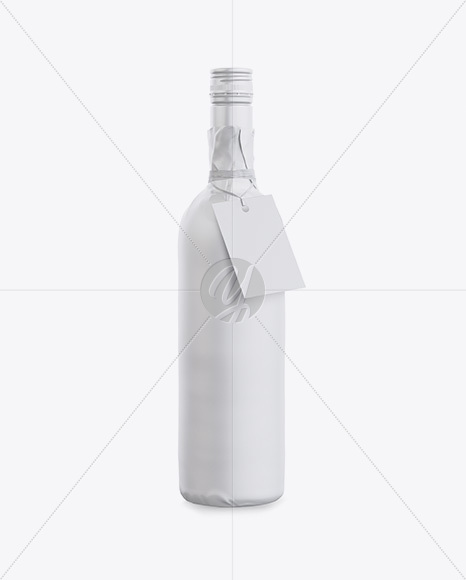 Wine Bottle in Matte Paper Wrap W/ Label Mockup