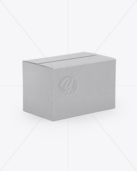 Kraft Box Mockup - Half Side View (High-Angle Shot)