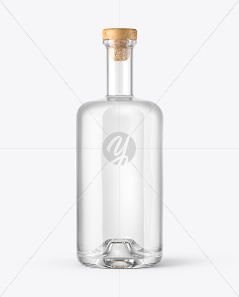 Dry Gin Bottle with Wooden Cap Mockup