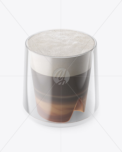 Cappuccino Coffee Cup with Cinnamon Mockup - High-Angle Shot & Top View