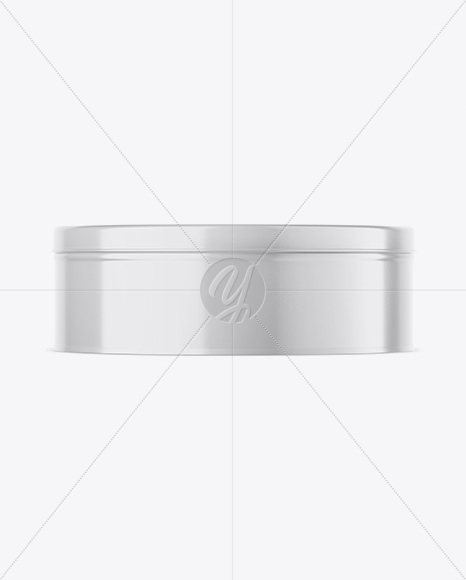 Glossy Round Tin Can Mockup