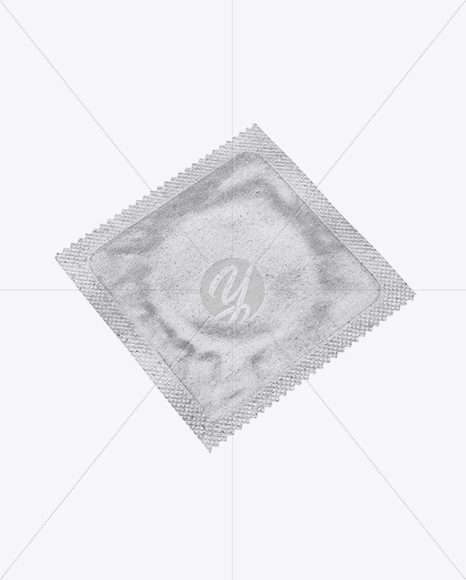 Kraft Paper Square Condom Packaging Mockup - Half Side View