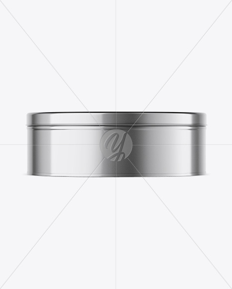 Metallic Round Tin Can Mockup