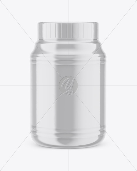 Plastic Jar in Shrink Sleeve Mockup - Front View