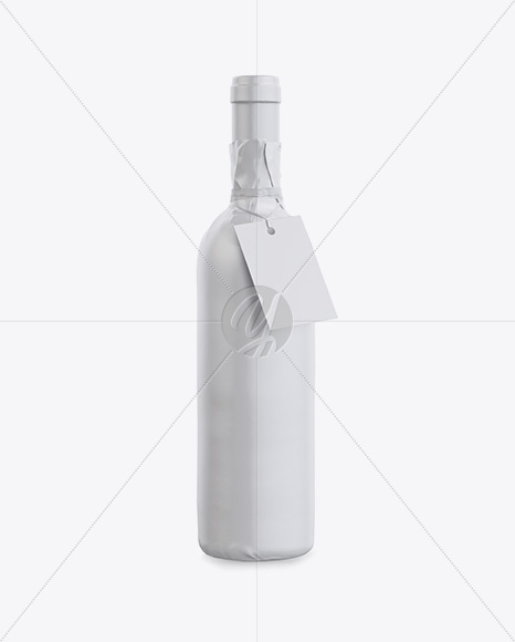 Wine Bottle in Glossy Paper Wrap W/ Label Mockup