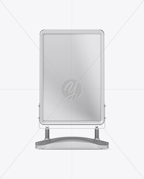 Metallic Pavement Stand Mockup - Front View