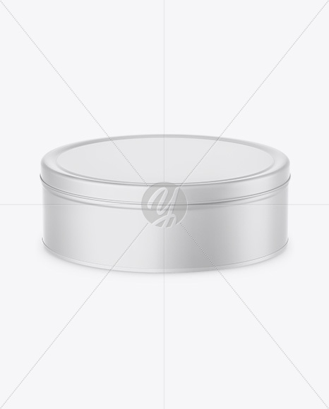 Matte Round Tin Can Mockup (High-Angle Shot)