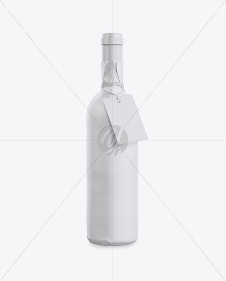 Wine Bottle in Matte Paper Wrap W/ Label Mockup