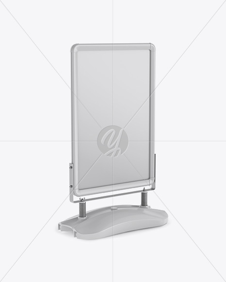 Matte Pavement Stand Mockup - Half Side View - Free Download Images