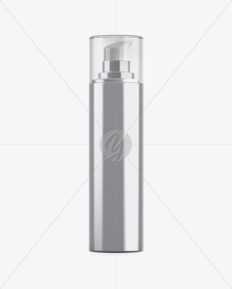 Metallic Cosmetic Bottle w/ Pump Mockup