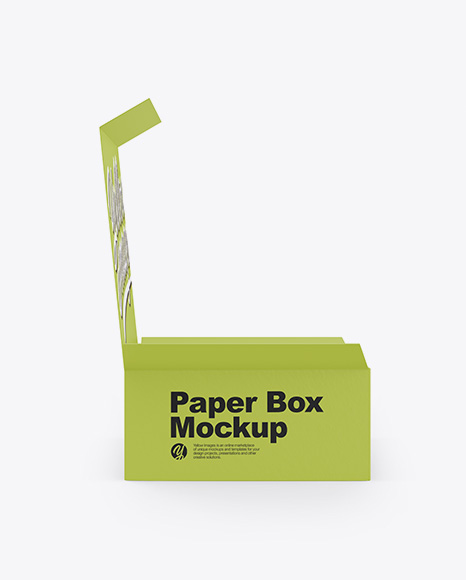 Opened Paper Box Mockup - Side View - 3d box mockup