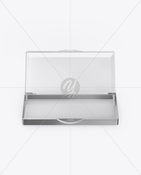 Opened Transparent Box with Lashes Mockup - Front View