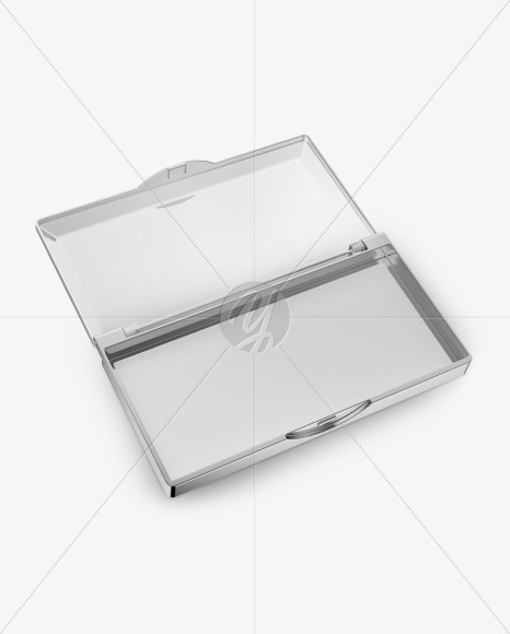 Opened Transparent Box with Lashes Mockup - Half Side View