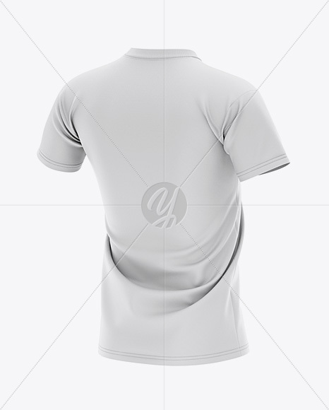 Men’s V-neck Football Jersey Mockup - Back Half-Side View