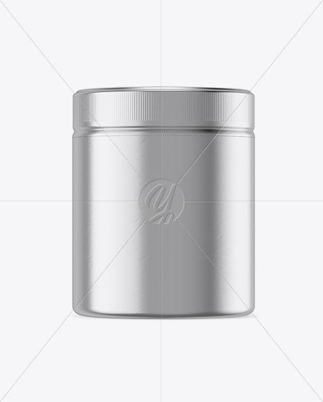 Plastic Jar in Metallic Shrink Sleeve Mockup