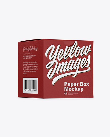 Paper Box Mockup - Half Side View