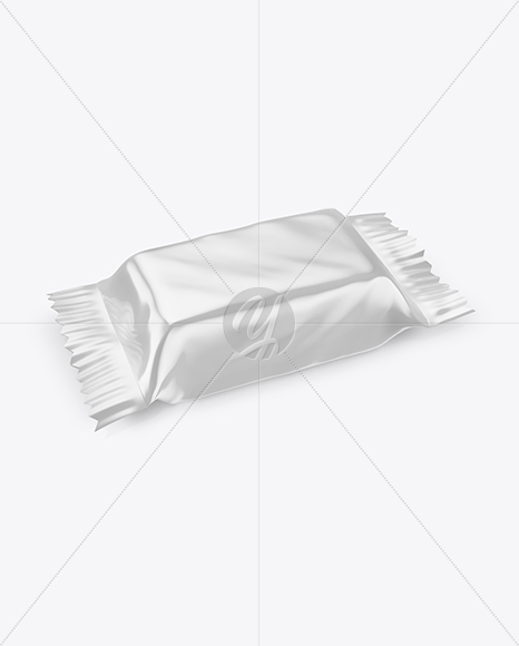 Glossy Candy Package Mockup - Half Side View