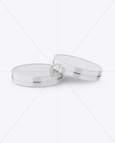 Two Glossy Round Cosmetic Jars Mockup