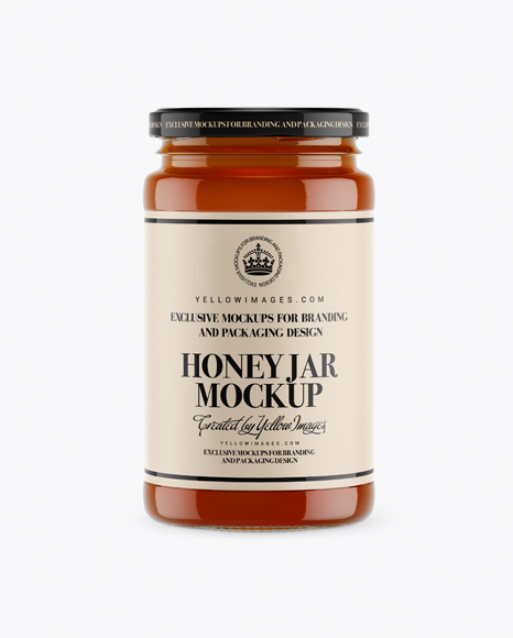 Honey Jar Mockup - Front View