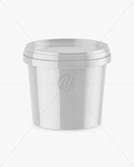 Glossy Ice Cream Cup Mockup (High-Angle Shot)