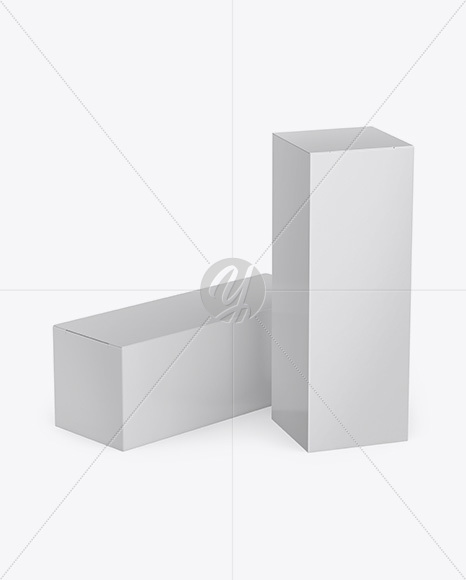 Two Paper Boxes Mockup - Half Side View