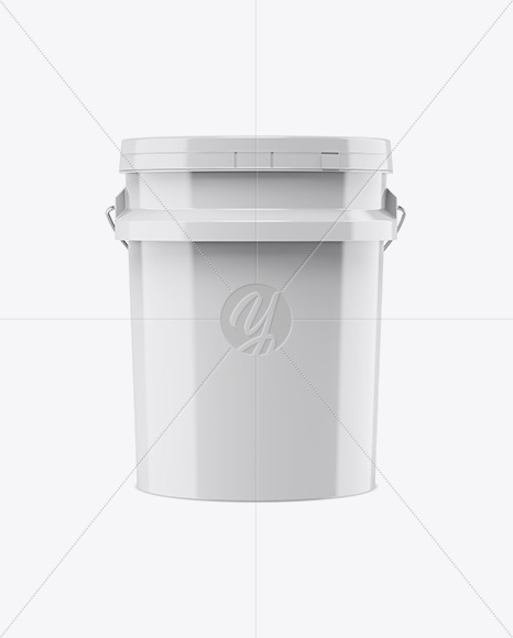 5L Glossy Paint Bucket Mockup - Front View