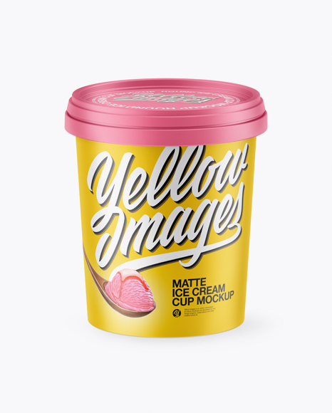 Matte Ice Cream Cup Mockup (High-Angle Shot)