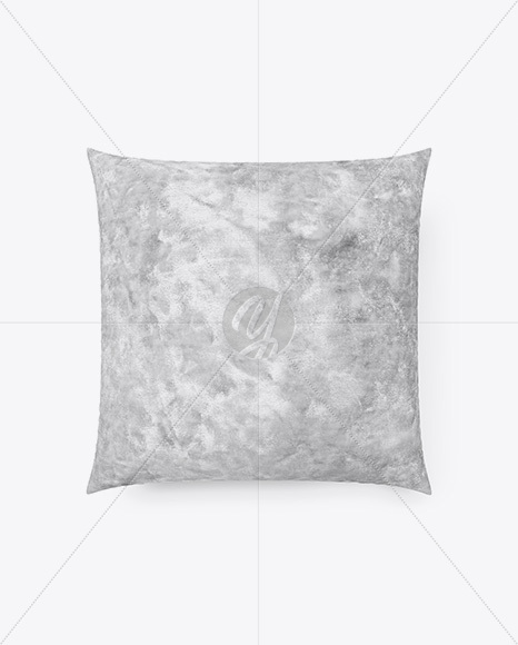 Square Velvet Pillow Mockup - Top View