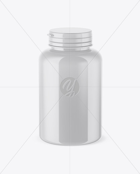 Glossy Pills Bottle Mockup (High-Angle Shot)