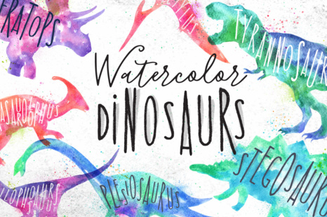 Watercolor Dinosaurs - Ancient art