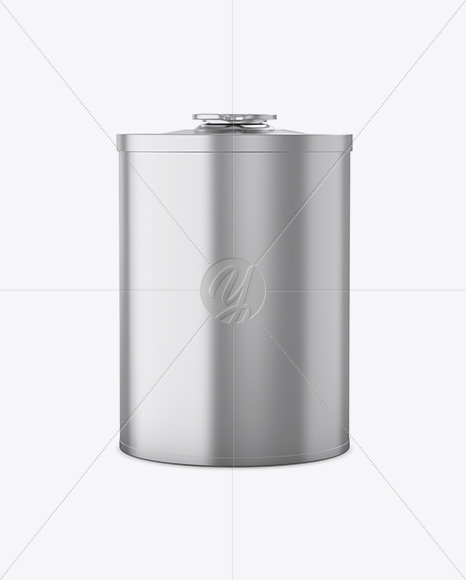 Metallic Tin Can Mockup - Front View