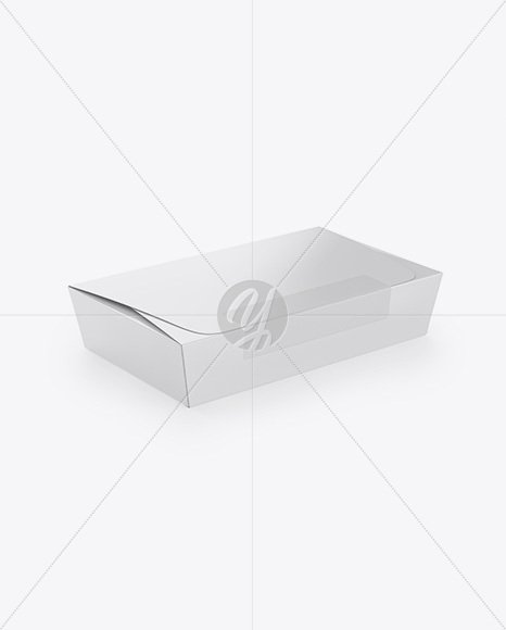 Paper Box Mockup - Half Side View (High-Angle Shot)