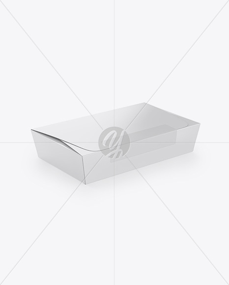 Paper Box Mockup - Half Side View (High-Angle Shot)