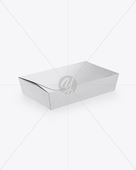 Kraft Box Mockup - Half Side View (High-Angle Shot)