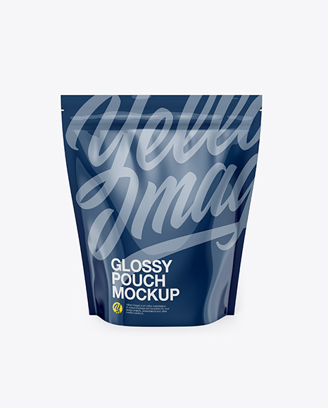 Glossy Stand Up Pouch Mockup - Front View