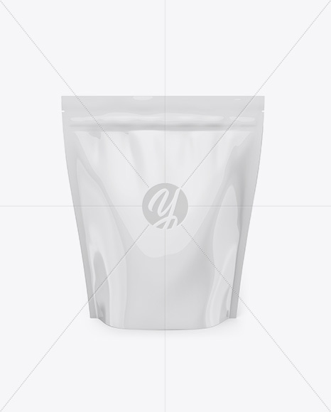 Glossy Stand Up Pouch Mockup - Front View