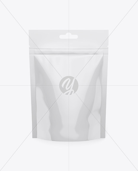 Glossy Stand Up Pouch Mockup - Front View