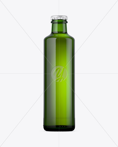 250ml Green Glass Bottle w/ Beer Mockup