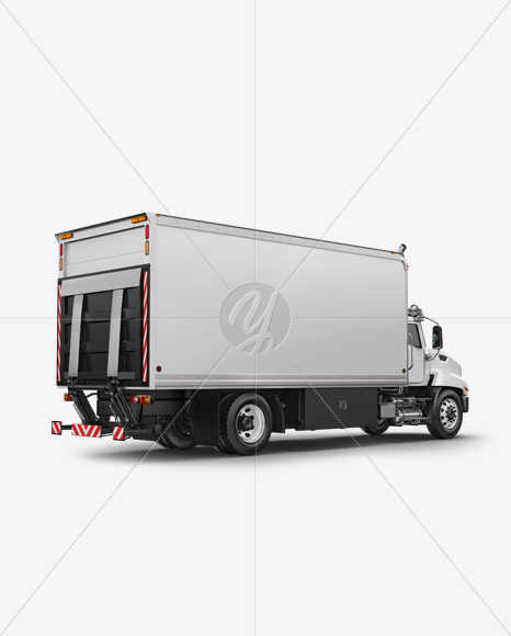 Box Truck Mockup - Back Half Side View