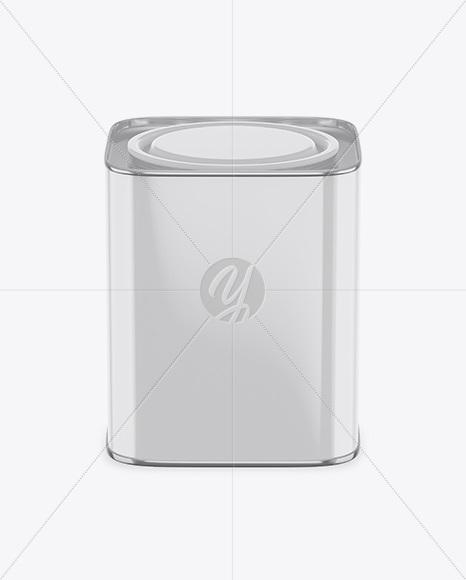 Glossy Tea Box Mockup - Front View (High-Angle Shot)