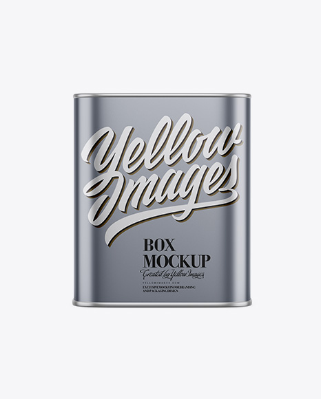 Matte Metallic Tea Box Mockup - Front View