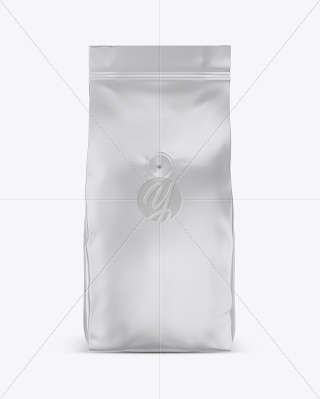 Matte Coffee Bag with Valve Mockup - Front View