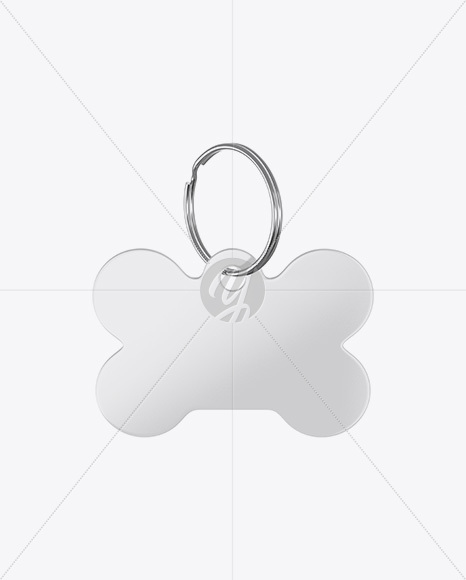 Glossy Pet Tag Mockup - Front View