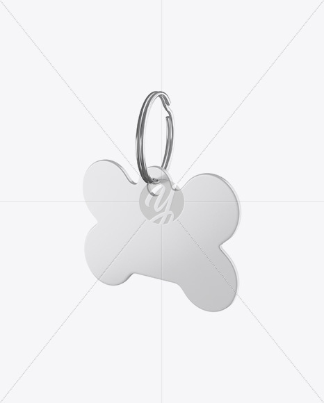 Matte Pet Tag Mockup - Half Side View