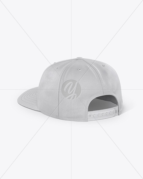 Snapback Cap Mockup - Back Half Side View